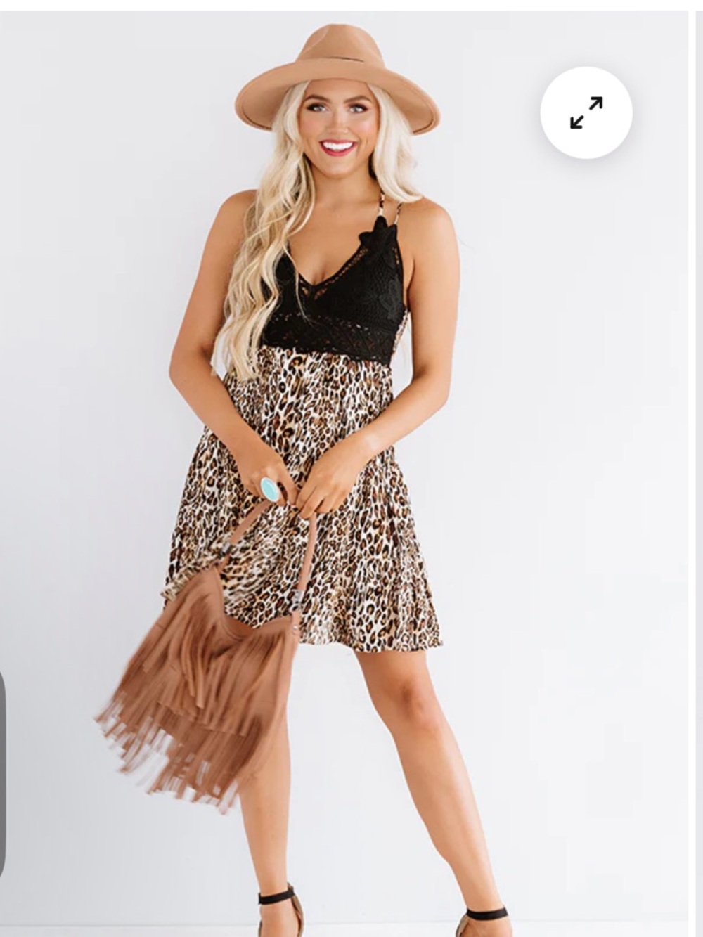 3 for $20 Women's Leopard Print Maxi Dress with Black Crochet Bodice Size Large